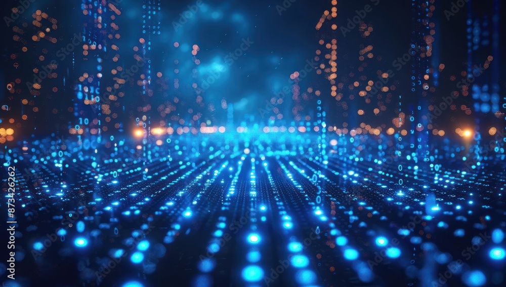 Digital Data Flow: A Futuristic Cityscape Digital Data Flow: A Futuristic Cityscape