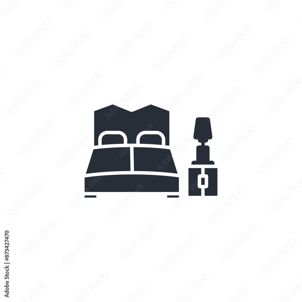 bedroom icon. vector.Editable stroke.linear style sign for use web design,logo.Symbol illustration. bedroom icon. vector.Editable stroke.linear style sign for use web design,logo.Symbol illustration.