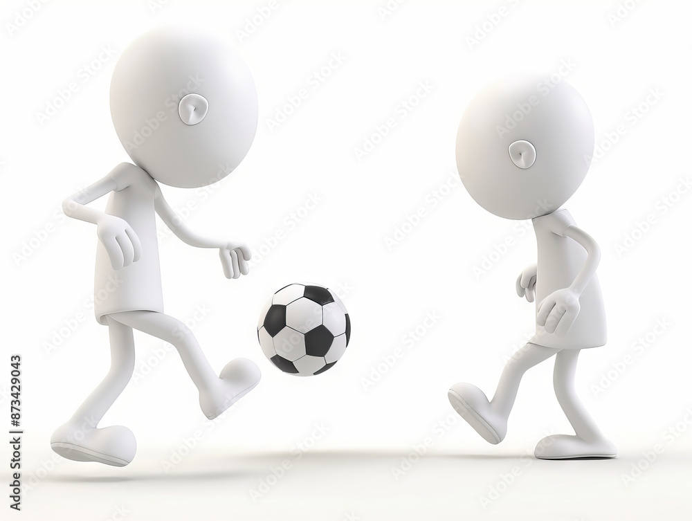 Soccer player in a 3D cartoon figure graphic Soccer player in a 3D cartoon figure graphic