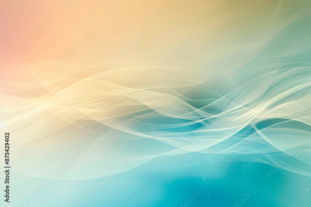 Gentle abstract background with flowing lines in soft shades of teal and beige Gentle abstract background with flowing lines in soft shades of teal and beige