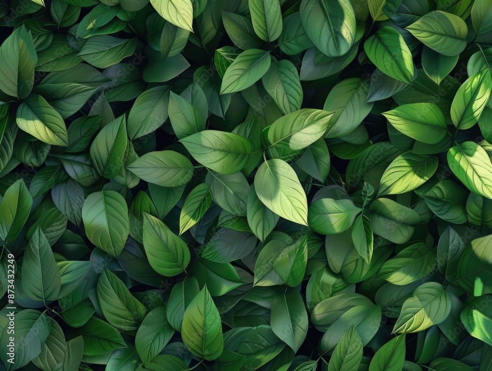 A close up of green leaves with a bright green background A close up of green leaves with a bright green background