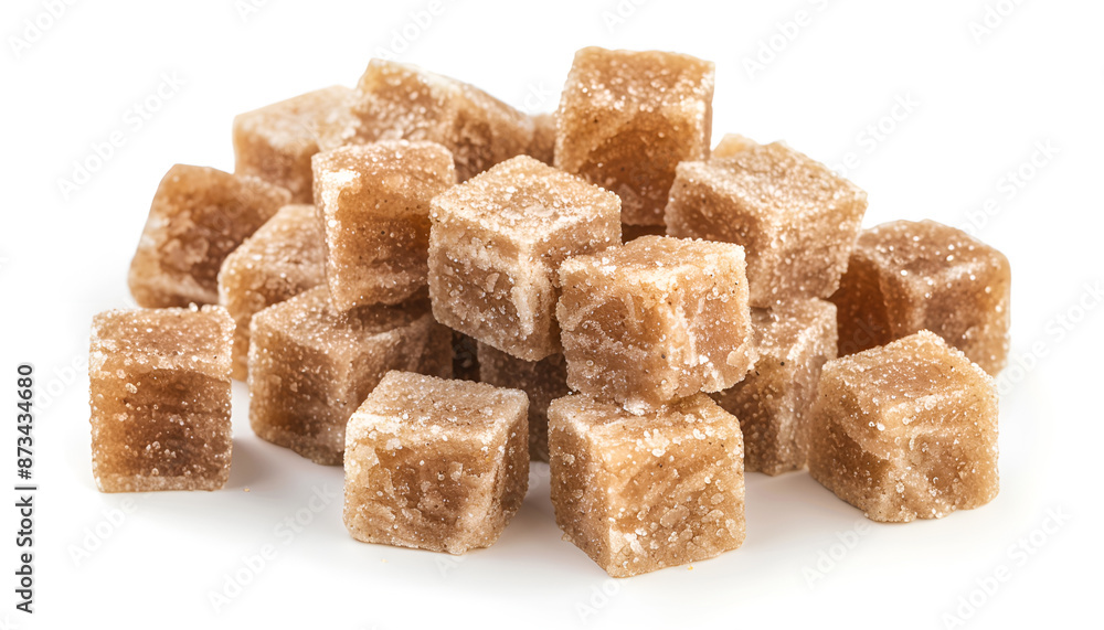 brown sugar cubes isolated on white background brown sugar cubes isolated on white background