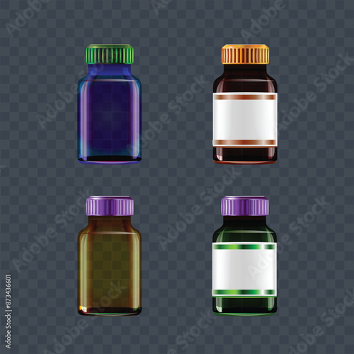 Vector medicines, plastic Bottle Packaging Mockup.