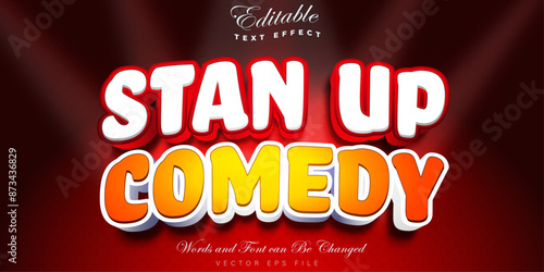 3d Editable Text Effect - Stand Up Comedy Show Word Style.