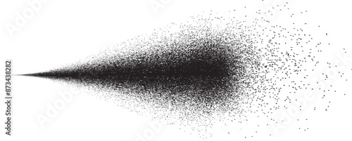 Sprayed black line .Graffiti art design . Noise dispersion logo . Spray effect .Grunge, grainy, gritty texture . Distressed element .vector . Line with shadow effect