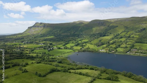 The lake in the mountain valley landscape, Glencar, Sligo, Leitrim, Ireland