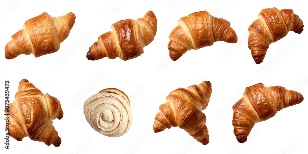 set of Warm and Flaky Croissant isolated on a transparent background croissant png set of Warm and Flaky Croissant isolated on a transparent background croissant png