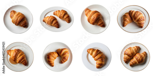 set of  Warm and Flaky Croissant isolated on a transparent background croissant png