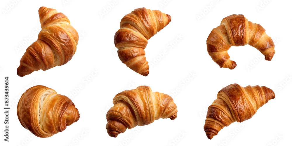 set of Warm and Flaky Croissant isolated on a transparent background croissant png set of Warm and Flaky Croissant isolated on a transparent background croissant png