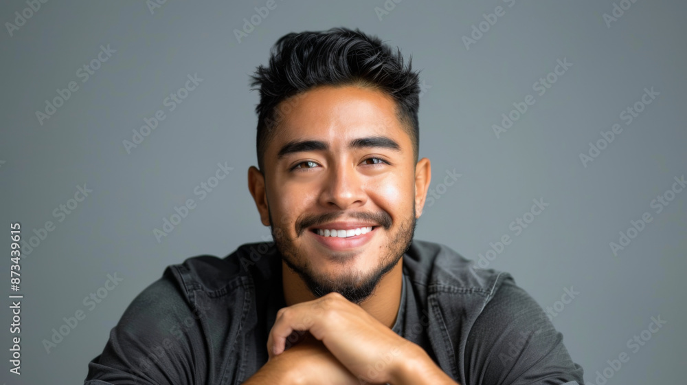 hispanic handsome man smiling Sitting with hands clasped behind head --ar 16:9 Job ID: 5e59205f-dd4b-4b87-9e21-328e9d4e30a2 hispanic handsome man smiling Sitting with hands clasped behind head --ar 16:9 Job ID: 5e59205f-dd4b-4b87-9e21-328e9d4e30a2