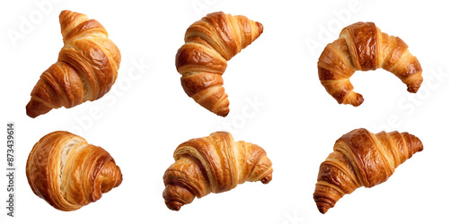 set of Warm and Flaky Croissant isolated on a transparent background croissant png