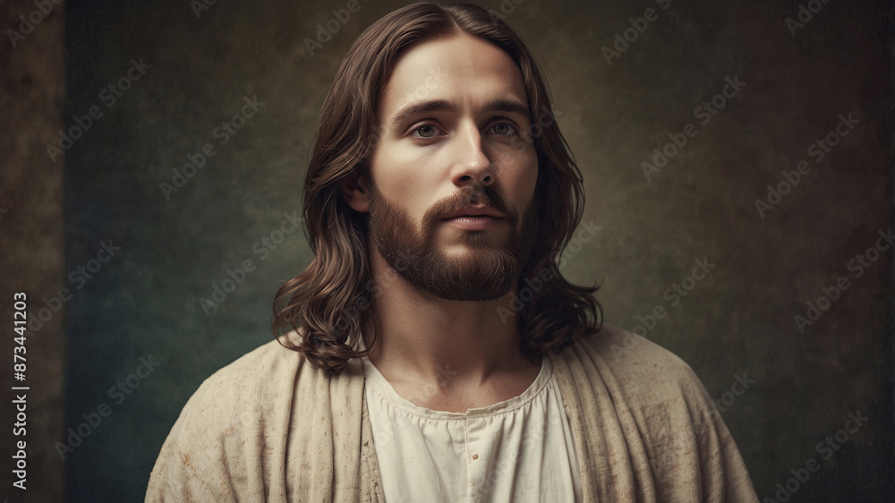 Fototapeta premium Jesus Christ on a dark background.