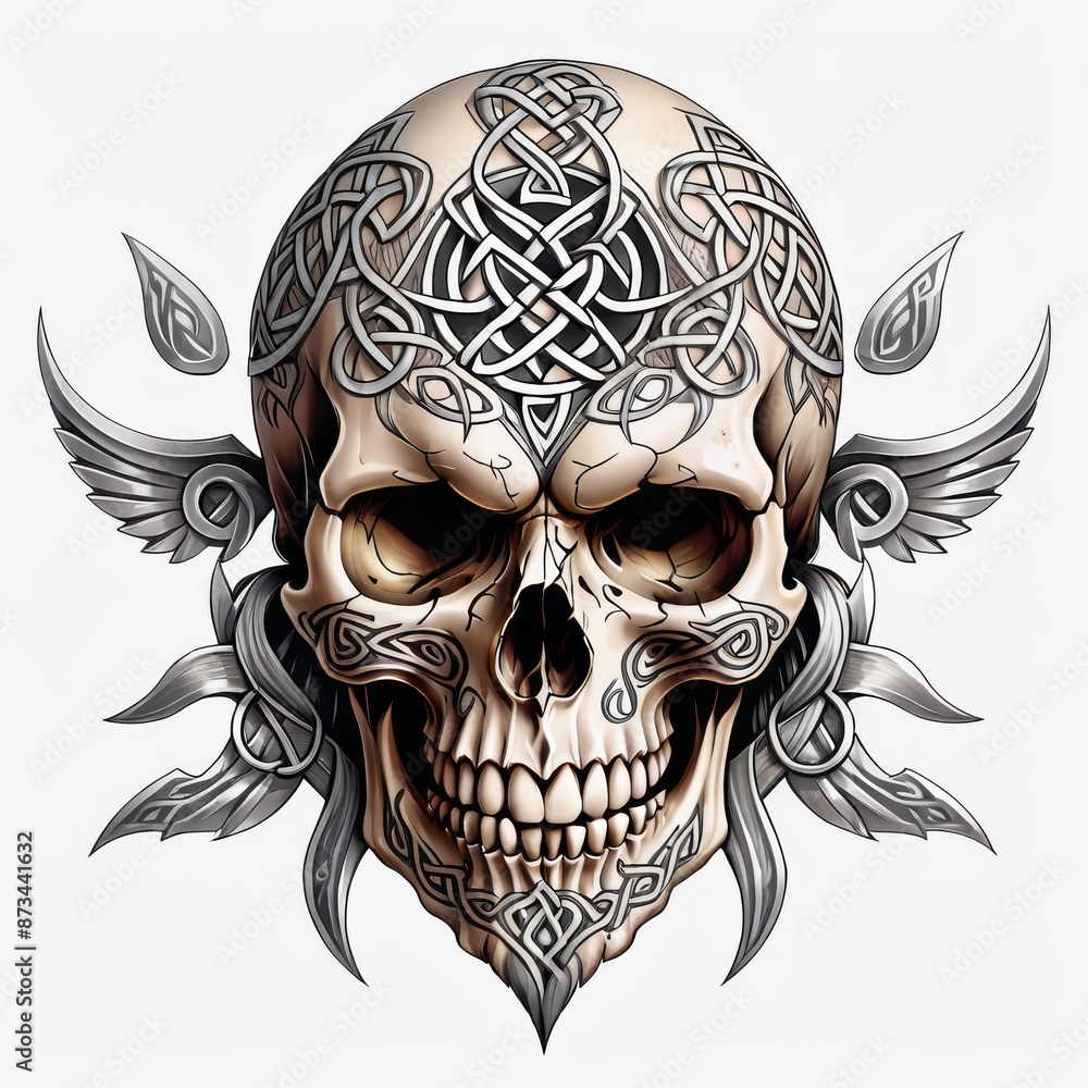 Fototapeta premium Celtic Skull Ornament
