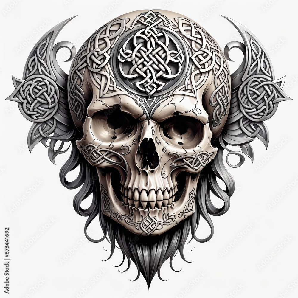 Fototapeta premium Celtic Skull Ornament