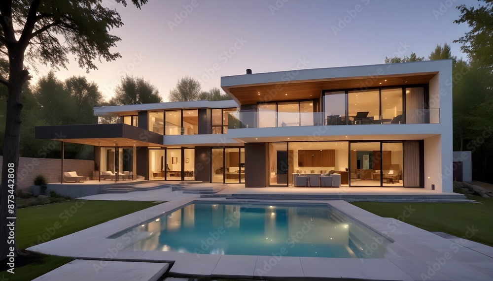 Fototapeta premium Modern luxury ecology house in elegent and luxurious look
