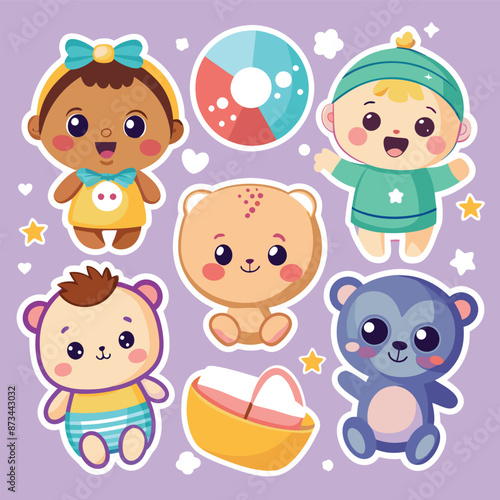 cute baby sticker set