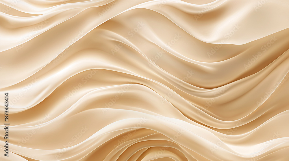 Elegant beige silk fabric with flowing waves
Elegant beige silk fabric with flowing waves