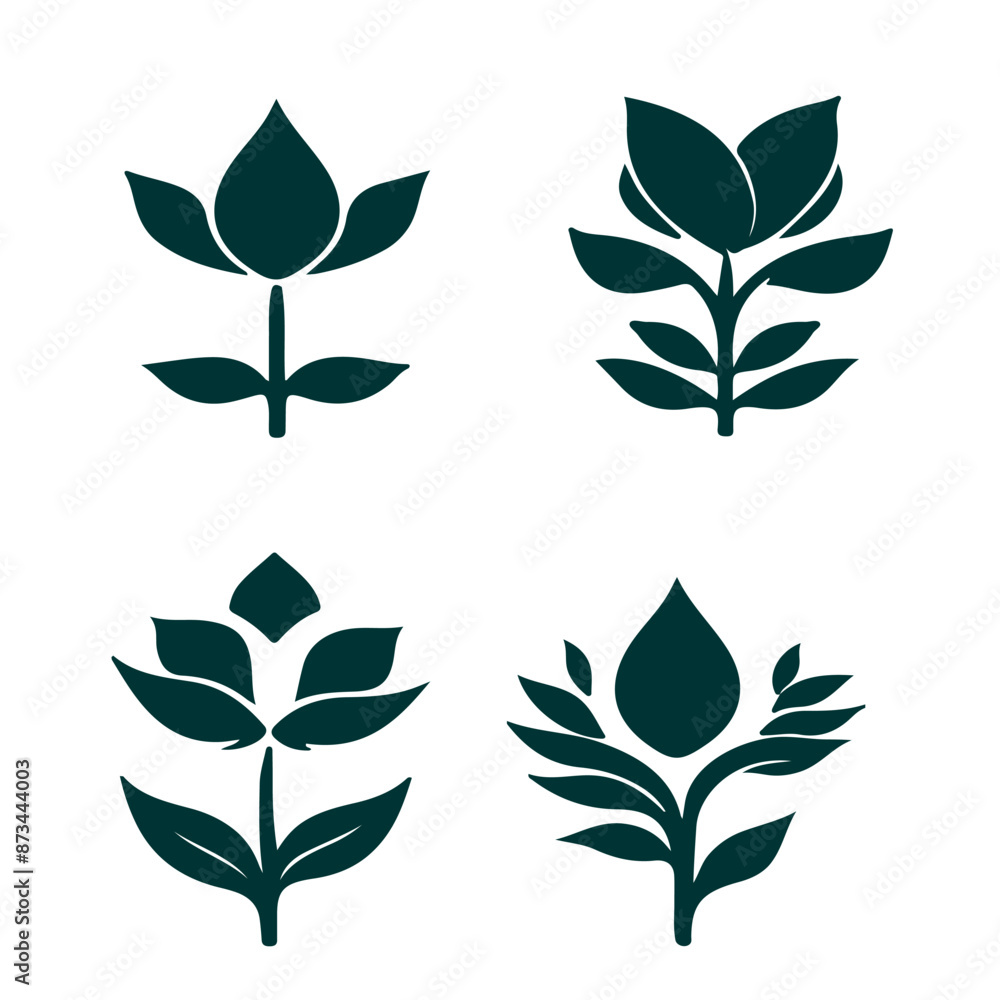 Creative Botanical set with flowers Design. Creative Botanical set with flowers Design.