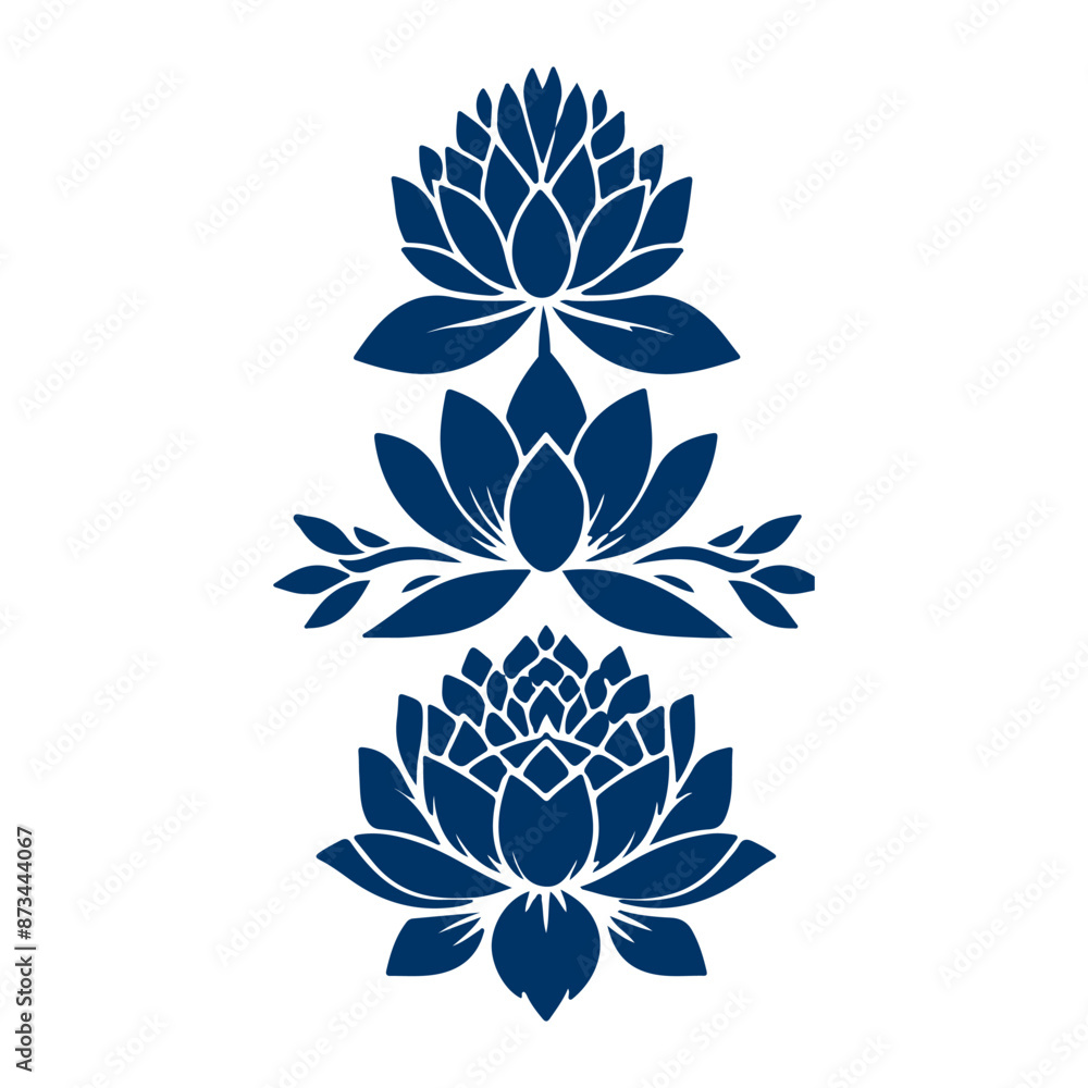 Fototapeta premium Creative Botanical set with flowers Design.