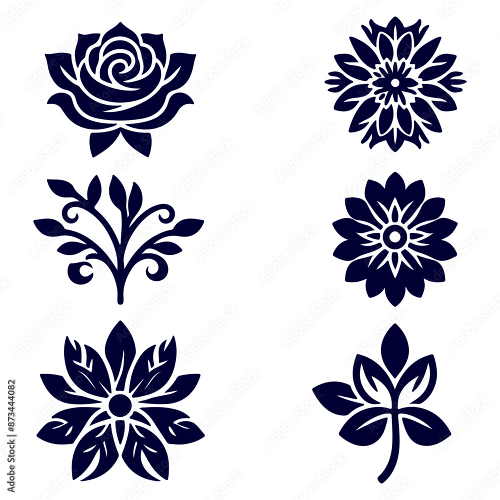 Obraz premium Creative Botanical set with flowers Design.