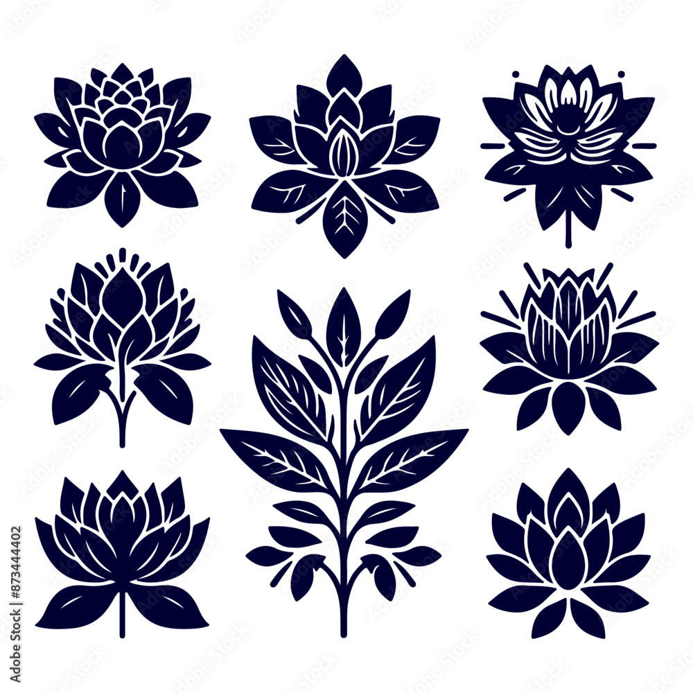 Creative Botanical set with flowers Design. Creative Botanical set with flowers Design.