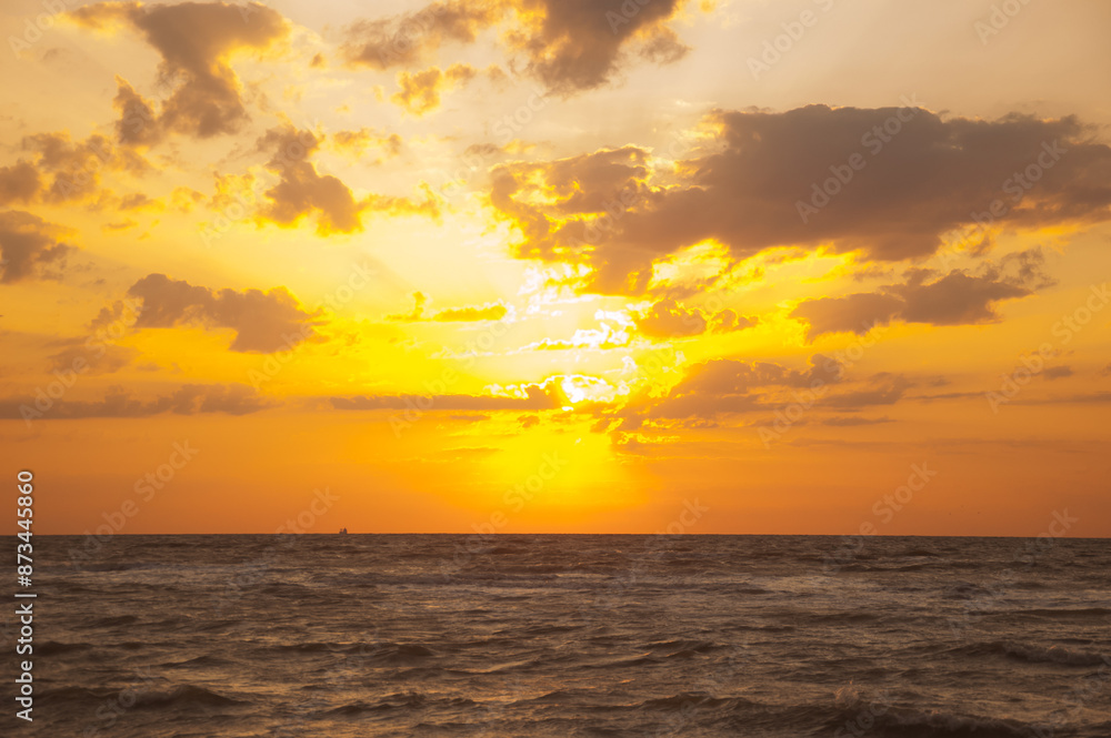 Sunset or sunrise at sea. Summer sea background. Sunset or sunrise at sea. Summer sea background.