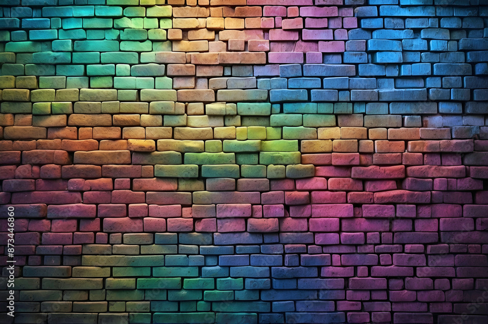 Multi Color Light Accent Brick Wall Background Multi Color Light Accent Brick Wall Background