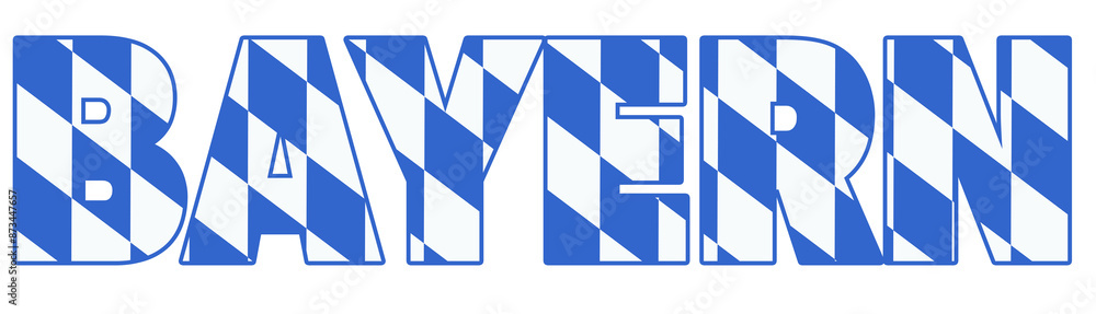 Bavaria lettering in German (Bayern) , filled with the pattern of the ...