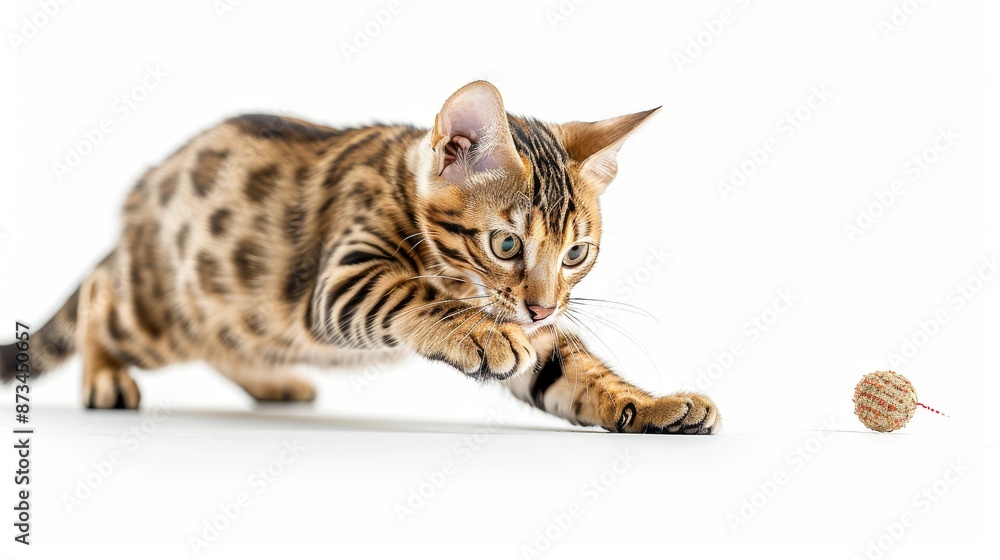 a Bengal cat with its distinctive spotted coat a Bengal cat with its distinctive spotted coat