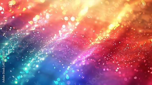 Glowing Glitter Particles on a Bright Background