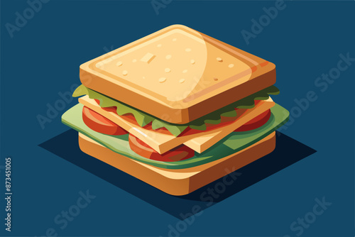 Delicious sandwich fast food icon design