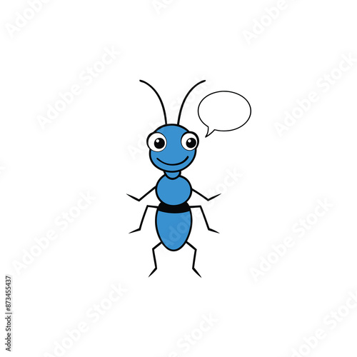 Flat Modern icon of Ant speaks vector Illustration 