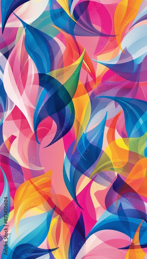 Colorful and vibrant abstract pattern with overlapping shapes and vivid colors Colorful and vibrant abstract pattern with overlapping shapes and vivid colors