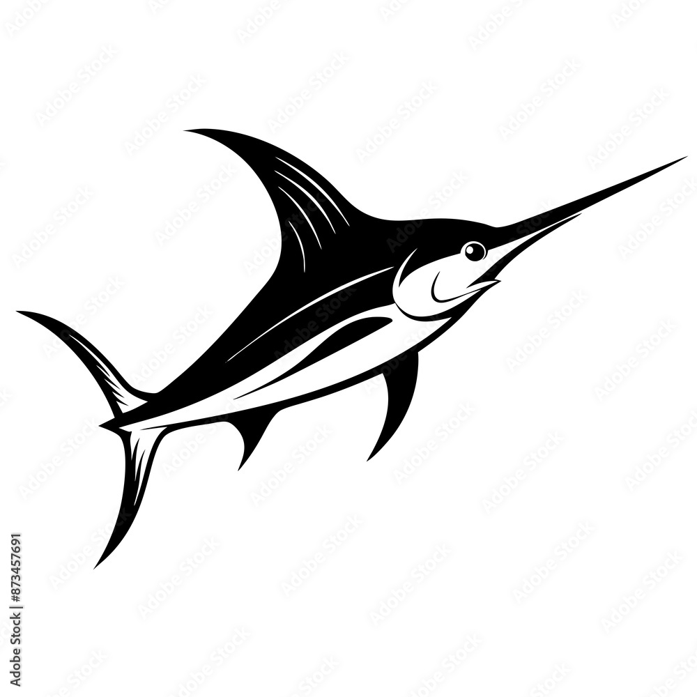 Fototapeta premium Swordfishup view Illustrations Vectors