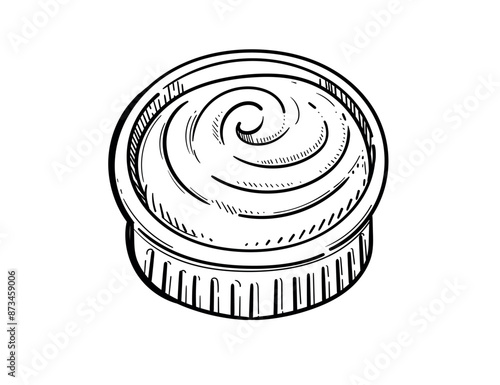 Hand drawn sketch of sauce in bowl vector illustration isolated on white background