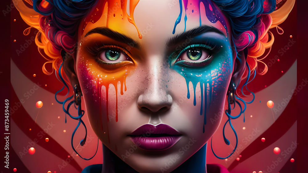 digital artwork of a woman's face digital artwork of a woman's face