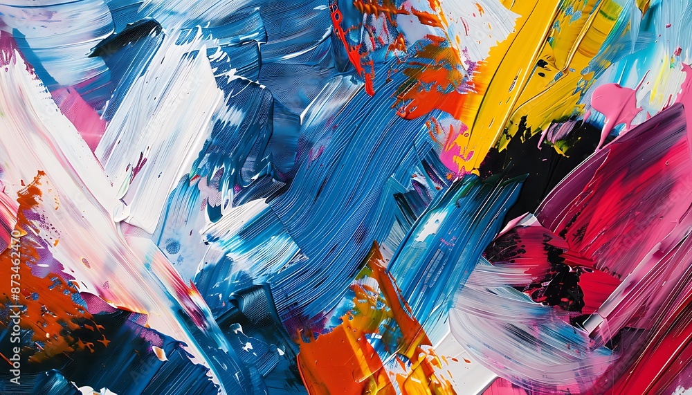 An abstract masterpiece with thick, bold paint strokes in an array of bright colors, capturing the raw energy and emotion of the artist's hand. An abstract masterpiece with thick, bold paint strokes in an array of bright colors, capturing the raw energy and emotion of the artist's hand.