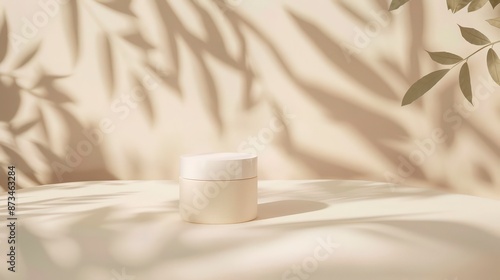 Elegant White Jar of Cosmetic Cream: Premium Mockup for Sophisticated Beauty Product Branding