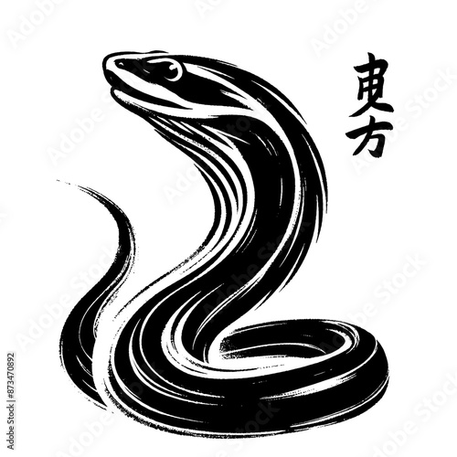 eel in illustration in brush stroke painting