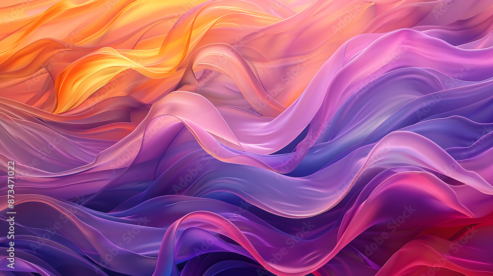 an abstract design featuring vibrant, flowing patterns in a spectrum of colors. The colors transition smoothly from purple to pink, orange, and yellow an abstract design featuring vibrant, flowing patterns in a spectrum of colors. The colors transition smoothly from purple to pink, orange, and yellow