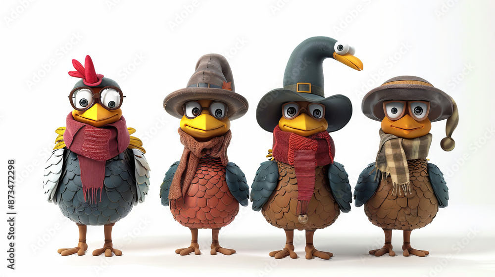 Celebrating Thanksgiving with 3D cartoon figure graphic Celebrating Thanksgiving with 3D cartoon figure graphic