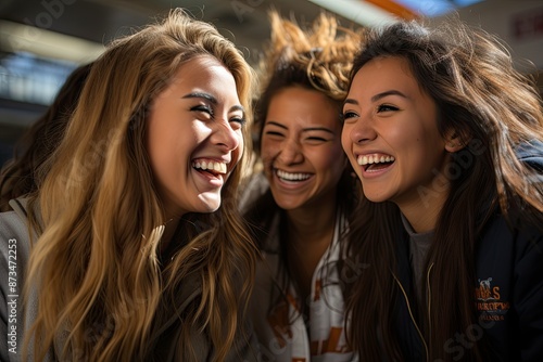 High School Students. A candid snapshot capturing the camaraderie and laughter shared among high school students, illustrating the beauty of genuine friendships.