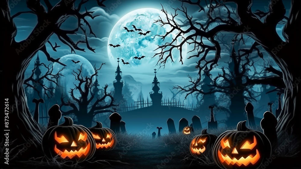 Spooky Halloween Dark Scene Background HD Spooky Halloween Dark Scene Background HD