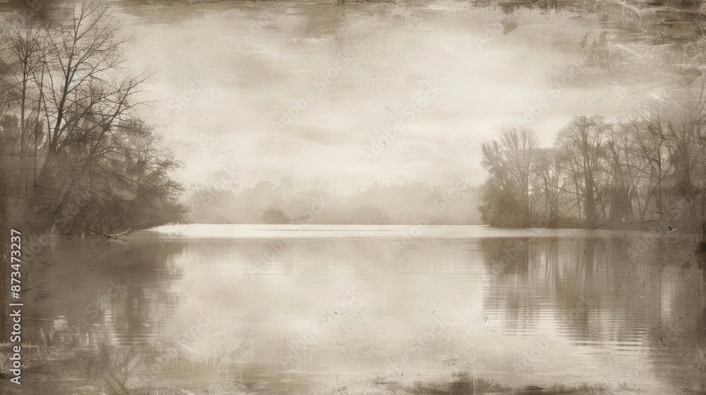 Fototapeta premium Serene Lake in a Vintage Setting