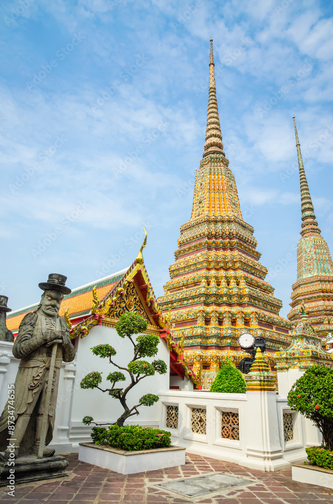 Beautiful Wat Pho Temple of Reclining Buddha in Bangkok, Thailand