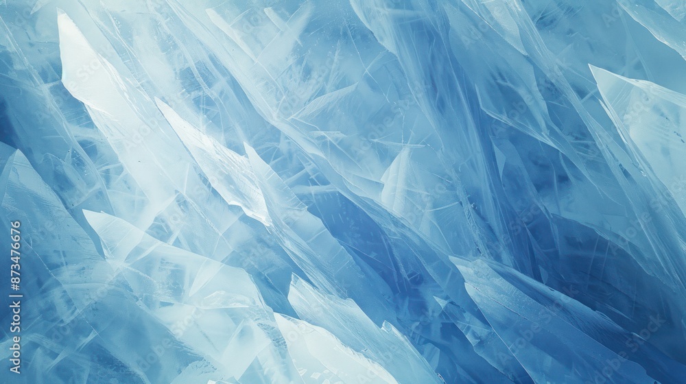 Obraz premium Abstract Ice Formation Pattern with Blue Hues
