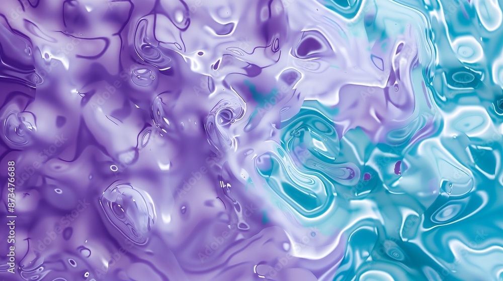 abstract ai generated background illustration of a colored floating liquid in violet and turquoise pastel colors abstract ai generated background illustration of a colored floating liquid in violet and turquoise pastel colors