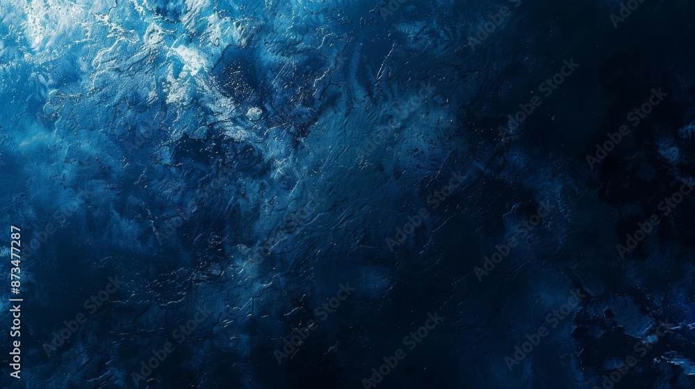 Fototapeta premium Deep ocean background with dark blue swirling water