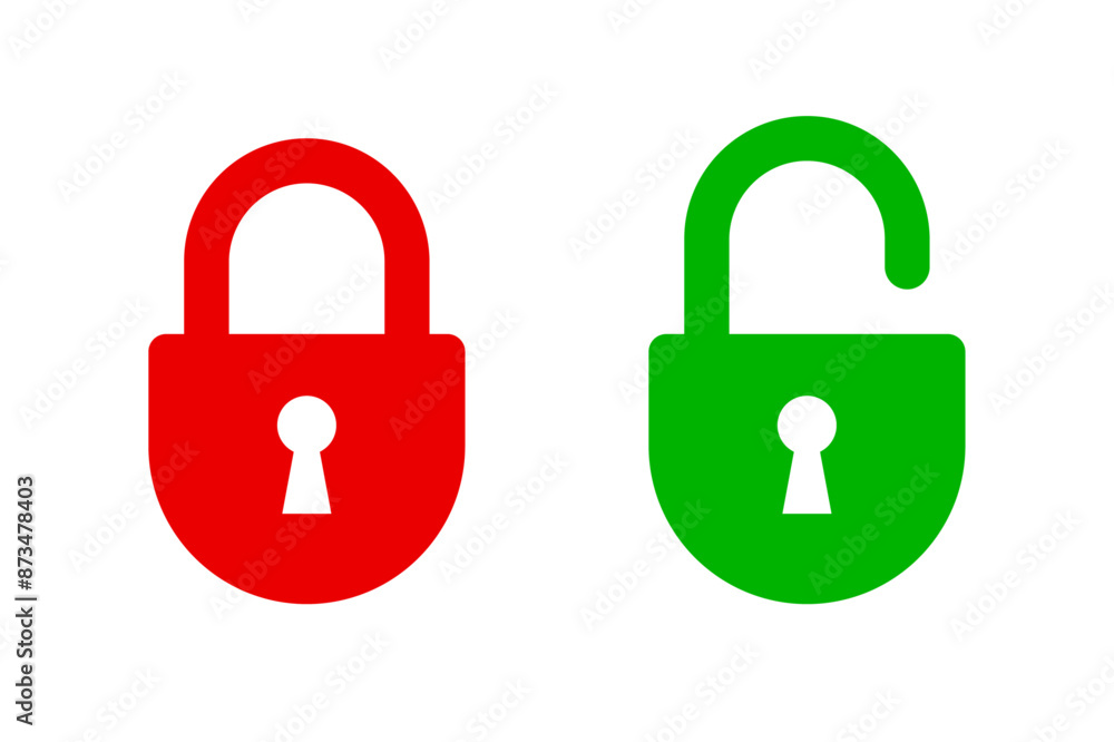 Locked and unlocked padlock icon Locked and unlocked padlock icon