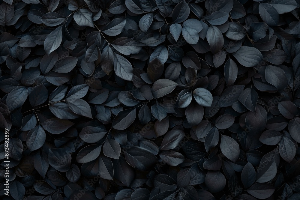 Monochromatic Black leaves. Garden botany dark leaves backdrop ...